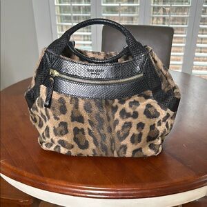 Kate Spade Leopard Print Handbag with Black Accents